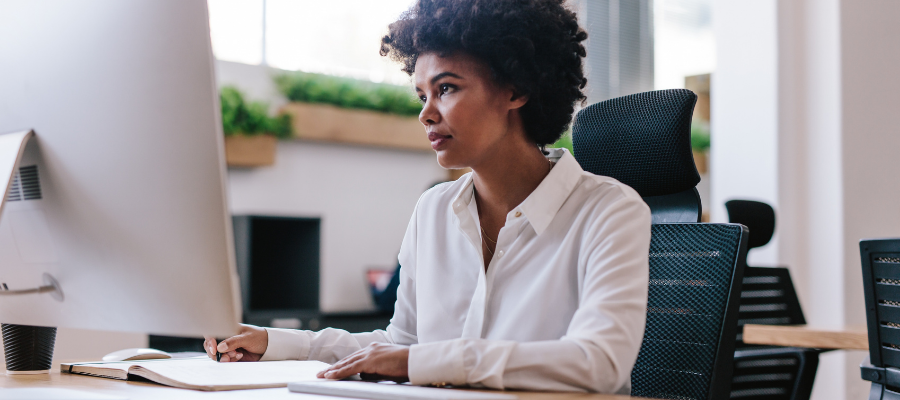 automated payroll woman