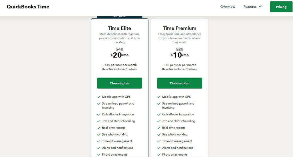 Quickbooks time pricing