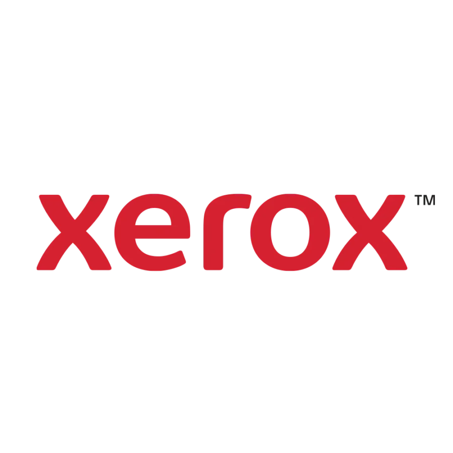 The image shows the Xerox logo, with the word xerox written in bold, lowercase red letters on a white background.